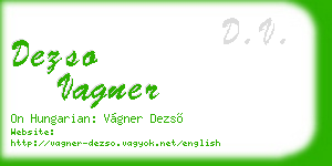 dezso vagner business card